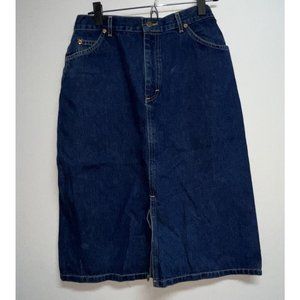 Vtg 70s 80s LEE Womens Denim Blue Jean Skirt Jr Size 13 USA Granny Cottage Core